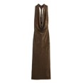 thumbnail image 2 of HH TRAF Vestido largo de verano elegante para mujer, con cuello colgante, decoración de pliegues, sin espalda, sin mangas, sexy, para fiesta, 2 of 4