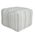 thumbnail image 6 of LR Home Small Chevron Indoor Square Pouf, Gray/White, 18" x 18" x 14", 6 of 8