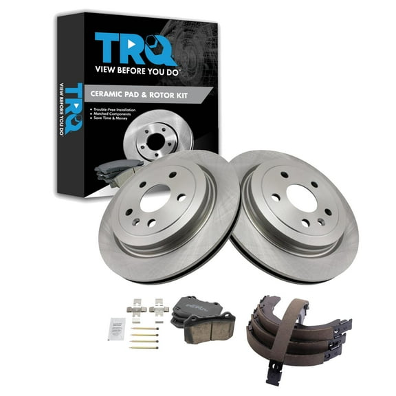 TRQ Rear Ceramic Brake Pad & Rotor Kit Fits 2009-2014 Cadillac CTS BKA28622