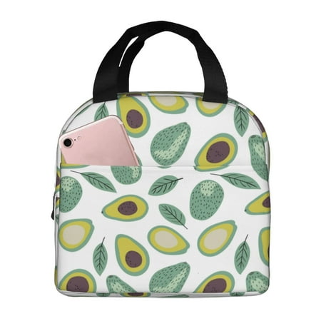 Insulated Lunch Bag for Women Men - Cute Avocado Yellow Leakproof Cooler Lunch Box for Women Men  Lunch Tote Bags for Work School Picnic Travel