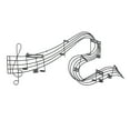 thumbnail image 6 of DecMode Traditional Black Metal Wall Décor, 49"W x 21"H Features Music Staff with G Clef and Musical Notes Design, 6 of 13