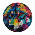 thumbnail image 4 of WYYP Colorful Wolf Art Round Tablecloth Waterproof 100% Polyester Fiber White, 4 of 8