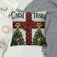 thumbnail image 2 of GOSMITH Christmas Pillow Covers  Buffalo Plaid Cross Religious Throw Pillow Covers Christmas Jesus Holy Nativity Holiday Decorations Pillow Case for Xmas Religious Gifts Farmhouse Decor, 2 of 5
