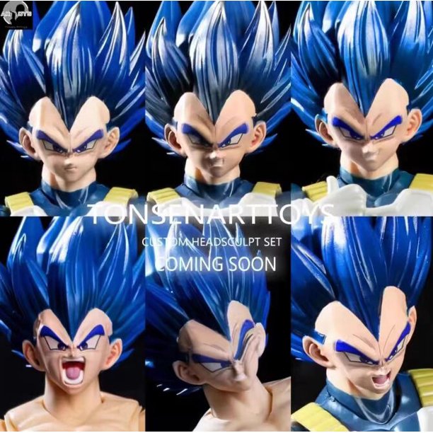 Paquete de accesorios para esculpir la cabeza de Vegeta demonizado de Dragon Ball Z en existencia, juguete en forma de hongo Super Saiyan rojo y negro de Super League