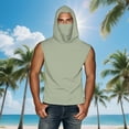 thumbnail image 2 of DDAPJ pyju Mens UPF 50+ Sun Protection Tank Tops with Mask 2025 Summer Sleeveless Hooded Shirt Cooling Ice Silk Hiking Fishing Shirts Rebajas del día Light Green M, 2 of 9