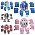 Jamlynbo 7Pcs Kids Boy Girl Safety Helmet Knee Elbow Pad Sets Children