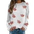 thumbnail image 1 of WEAIXIMIUNG Robe Chandail Midi Femmes Décontractée à Manches Longues T-Shirts Graphiques Col Rond Chandails à Enfiler Hauts pour Femmes, 1 of 6