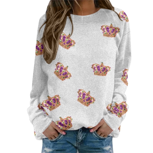 WEAIXIMIUNG Robe Chandail Midi Femmes Décontractée à Manches Longues T-Shirts Graphiques Col Rond Chandails à Enfiler Hauts pour Femmes