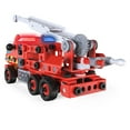 thumbnail image 6 of Meccano Fire Truck Toy Model Car Kit (152 pcs): Battery-Powered Siren Sound, Lights & Swiveling Ladder (Ages 5+) STEAM Vehicle Building Set With 2 Kid Construction Tools, 150 Snap-In Parts & Stickers, 6 of 8