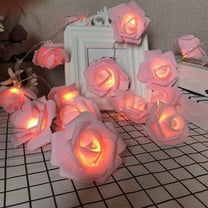 Yirtree Flower String Lights Fairy Pink Rose String Lights 118.11in for Kids Girls Bedroom, Christmas, Spring, Nursery, Wedding, Indoor Outdoor Decoration
