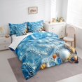 thumbnail image 2 of Manfei Cute Seashell 7pcs Queen Bedding,Blue Sea Waves Bedding Comforter Set Queen,Reversible, 2 of 8