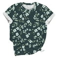 thumbnail image 5 of Jsaierl Womens Summer Short Sleeve Shirts Floral Printed Plus Size Round Neck Tee Blouses Casual Loose Comfy Dressy Tunic Tops, 5 of 6