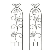 Hosley Set of 2 Iron Wave Pot Trellis 28 Inch H Ideal Gift for Floral Arrangements Wedding Party and Use Next to Structures Home or Office or in Planters for Growing Floral Plants Vines and Vegetable
