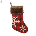 thumbnail image 2 of Limei 1Pcs Christmas Stocking, Christmas Tree Snowflake Lattice Hanging Ornament Stocking Xmas Candy Gifts Bags (Snowflake), 2 of 7