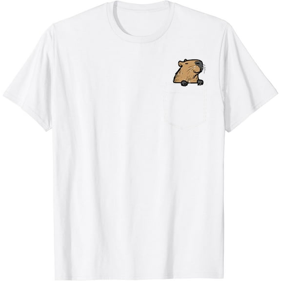 Capybara Pocket Funny Capy Pet Men Boys Kids Youth Women T-Shirt100% cotton