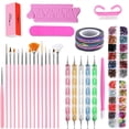 thumbnail image 1 of Kit de diseño de uñas para arte de uñas acrílicas, que incluye cepillo para uñas, herramienta de puntos, cinta para uñas, pedrería de cristal para uñas, accesorios para uñas para manicuristas Namotu WMPH-1022, 1 of 7
