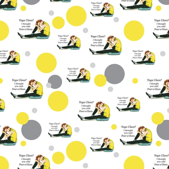 Yoga Class I Thought you Said Pour a Glass Funny Humor Premium Gift Wrap Wrapping Paper Roll