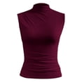 thumbnail image 5 of Landzoo Women'S Shirts Solid Color Sleeveless Crew Neck T-Shirt Summer Loose Fit Women Tops Size S Red, 5 of 6