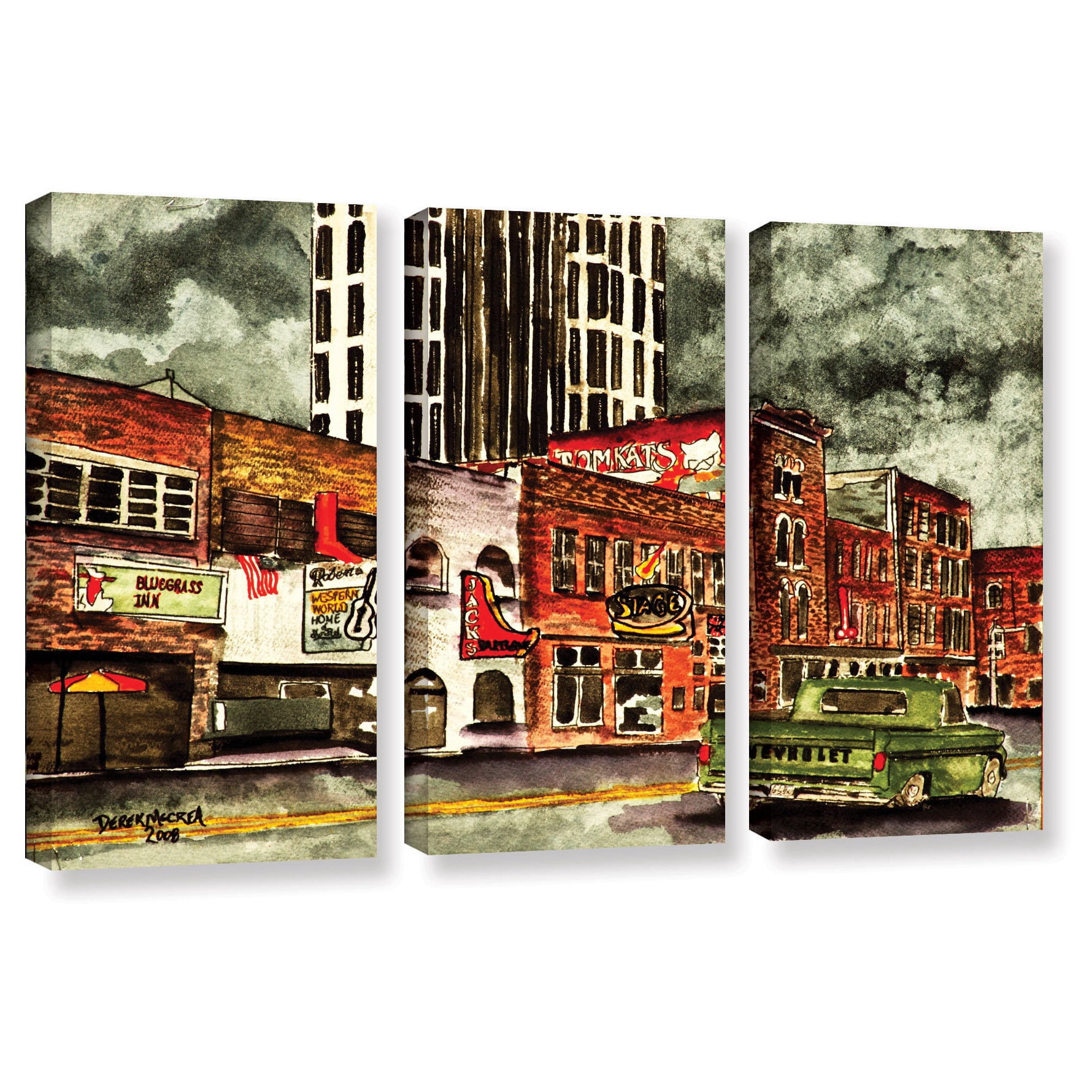 ArtWall Derek Mccrea "Nashville" 3-Piece Gallery-wrapped Canvas Set
