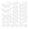 thumbnail image 1 of 25 PCS Drawer Organizer Set Clear Plastic Desk Drawer Dividers Trays Dresser Storage Bins Separation Box for Makeup, 1 of 7