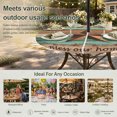 thumbnail image 6 of Round Outdoor Tablecloth with Umbrella Hole and Zipper, Western Texas Star Retro Tablecloth with Elastic Waterproof, Vintage Farmhouse Brown Teal Wooden Patio Table Covers for 45" - 54" Pool Tables, 6 of 9