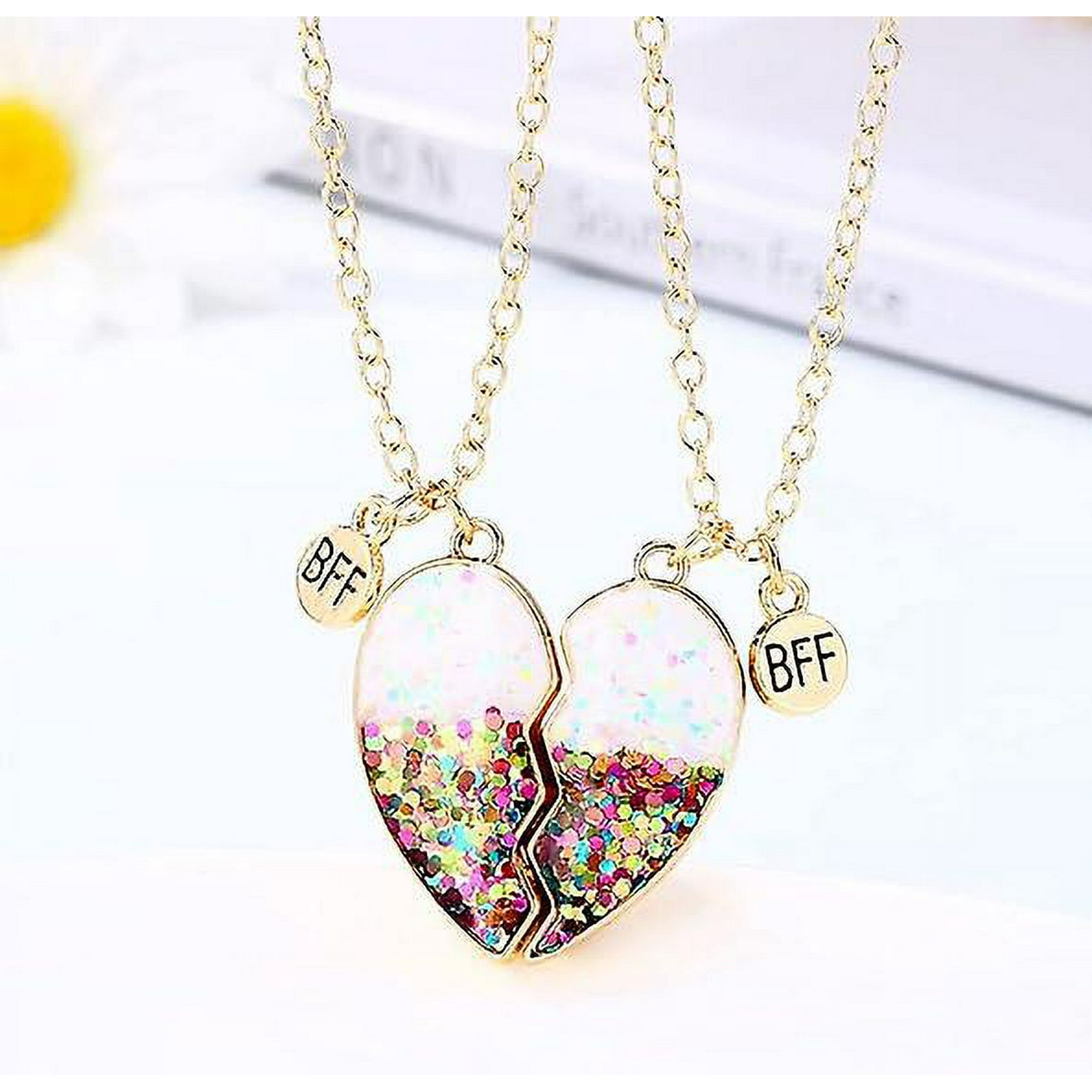 SHAR Friendship Pendant Necklace Set Best Friends Necklace Bff Necklace Purple Heart Friendship Necklace For 2 Girls Birthday Gift For Best Friends Walmart