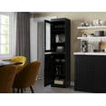 thumbnail image 5 of Palace Imports 100% Solid Wood 16.5" Pantry Cabinet with Frosted Glass, Solid Door and Adjustable Shelves, Black, 5 of 6