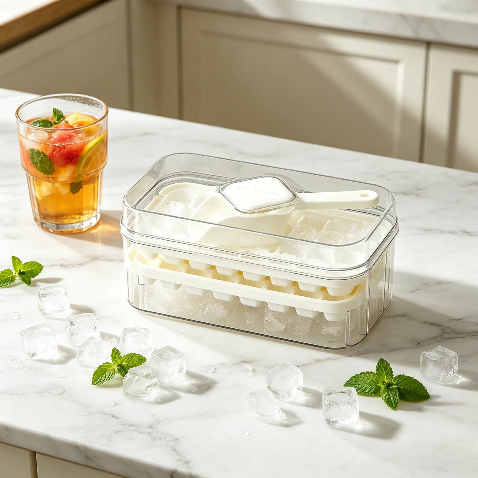 Button With Lid 28 Cavity Silicone Tray Storage And Easy Release Freezer For Home Kitchen Party Small Babies for Ice Cubes Ice Sphere Ice Tray Shapes Big round Silicone Tray Baby Food Food Lots Cubes