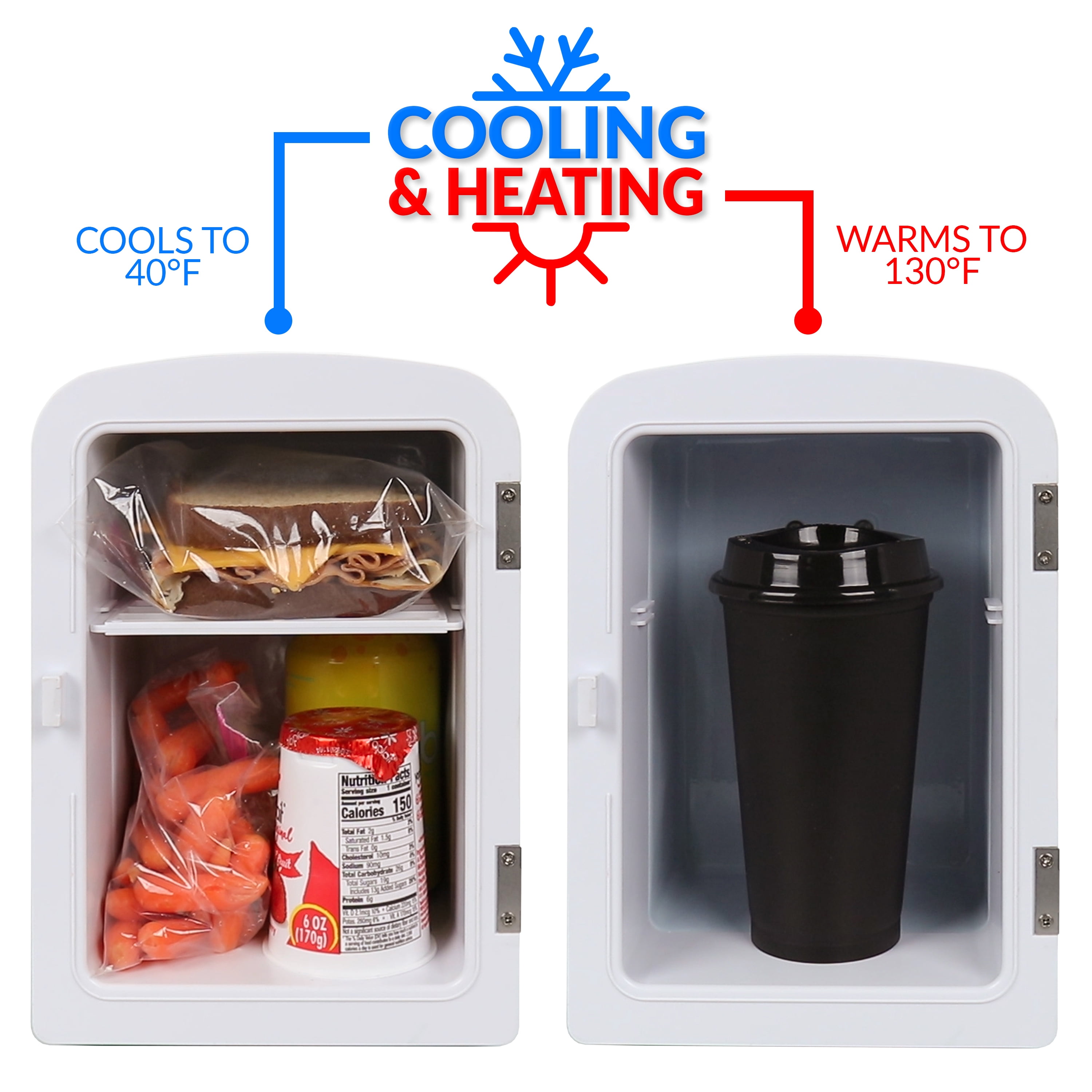Nostalgia RF6RRAQ 6-Can Retro Personal Cooling & Heating Refrigerator with Carry Handle, Aqua