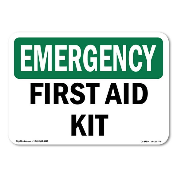 OSHA EMERGENCY Sign - First Aid Kit | Aluminum Sign | Protect Your Business, Construction Site, Warehouse & Shop Area | Made in the USA