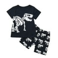 thumbnail image 2 of Mrzhqd Boys Dinosaur Print Outfits Kids Summer Pajamas Sleepwear Tops Pants Outfits Set, 2 of 7
