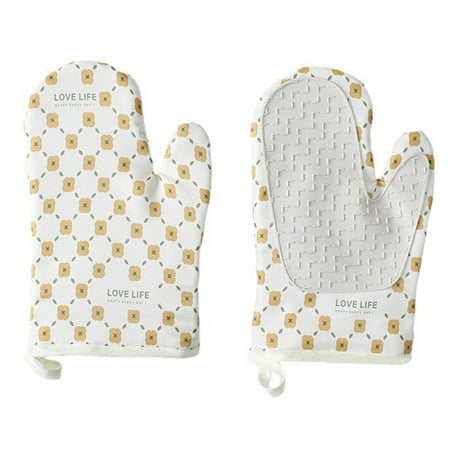 

Aimiya Microwave Mitten 1/2 Pcs Hands Protection Rough Palm Thick Flower Printing Microwave Mitten