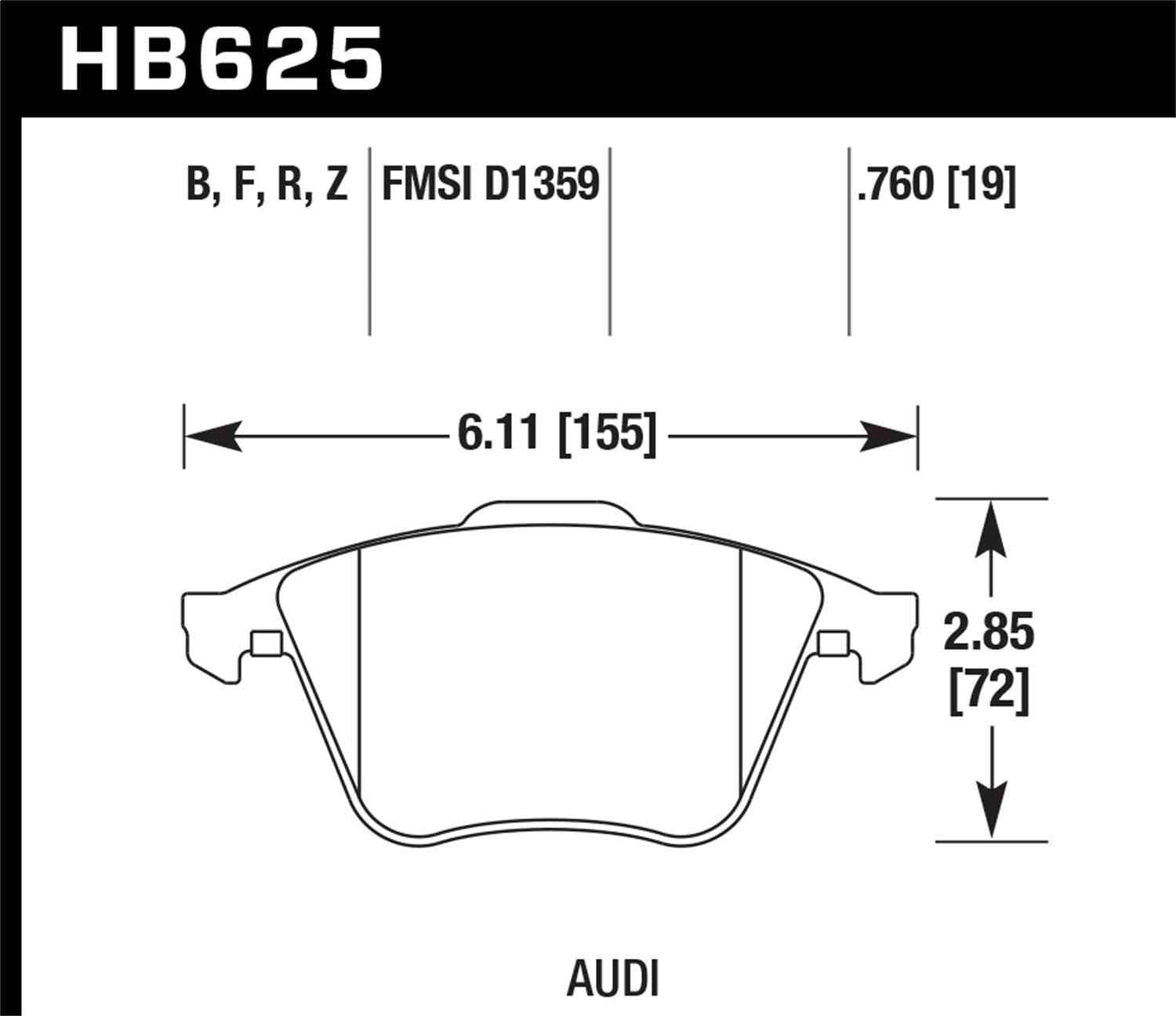 Hawk Performance HB625B.760 HPS 5.0 Disc Brake Pad Set