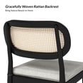thumbnail image 6 of Tina's Home Farmhouse Dining Chair Set of 4 Rattan Side Chairs Wood Legs Removable Cushion Home Kitchen Restaurant Black, 6 of 8
