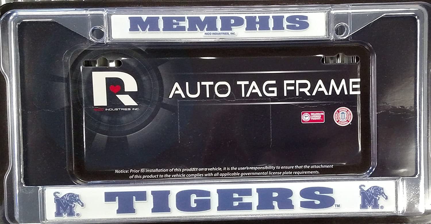 Memphis Tigers Metal Chrome License Plate Tag Frame Cover University of 