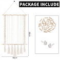 thumbnail image 4 of 2X Hanging Photo Display with 60 Wood Clips Macrame Wall Hanging Picture Holder Collage Picture Frame for Boho Decor, 4 of 7