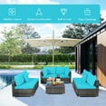 thumbnail image 3 of Patiojoy 7 PCS Outdoor Patio Furniture Set All-Weather PE Rattan Sofa Set w/Coffee Table & Cushions Turquoise, 3 of 9
