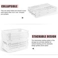 thumbnail image 4 of czcpp-Plastic Storage Baskets for Desk Organizing, Office Drawer Organizer, 2 Medium+2 Small Durable Folding Storage Crate for Home Kitchen Classroom Office Bedroom and Bathroom Storage (White), 4 of 4