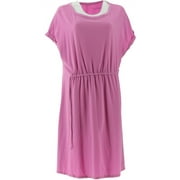 AnyBody Cozy Knit Cinched Waist Dress Light Orchid M NEW A353779