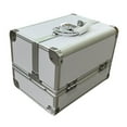 thumbnail image 3 of Bunblic Makeup Train Case Cosmetic Storage Box with Mirror Carry Handle 2 Tray Makeup Travel Storage Box Vanity Case for Makeup Tools White, 3 of 8