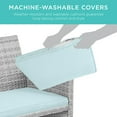 thumbnail image 6 of Best Choice Products 4-Piece Outdoor Wicker Patio Conversation Furniture Set w/ Table, Cushions - Gray/Pastel Blue, 6 of 8