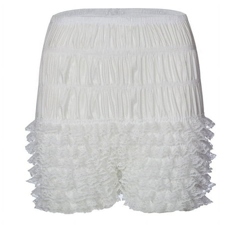 Womens Vintage Lace Ruffle Bloomers Pettipants Lolita Cosplay Shorts Underwear Frilly Knickers Layered Clubwear Dance Shorts