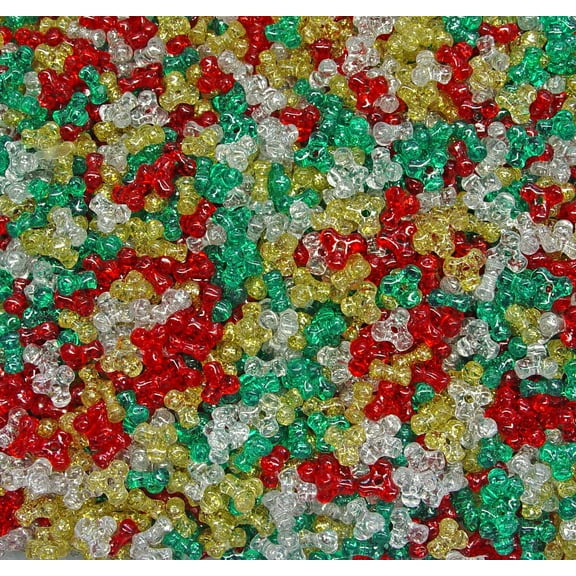 Jolly Store Crafts 11mm Tri Beads Christmas Glitter Mix Made in USA