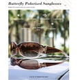thumbnail image 3 of Polarized Sunglasses for Women with Wrap Around Butterfly Design, Trendy Jackie-O Style for UV400 Protection, 3 of 6