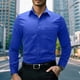 thumbnail image 4 of pstuiky camisas de manga larga para hombre, Camisa informal de manga larga con solapa y botones en color liso para hombre, estilo ejecutivo. camisetas de hombre m, 4 of 7
