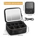 thumbnail image 2 of 14 Pulgadas Cosmetiquera para Maquillaje con Espejo para Maquillaje,Cosmetiquera con Espejo y Luz Led,3 Luces de Colores Ajuste T&aacute;ctil,Bolsa de Maquillaje Lupa de 1 2 3 Aumentos,6 Divisores, 2 of 8