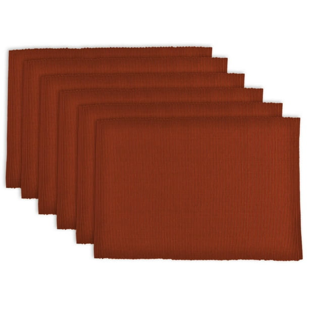 DII Ribbed Kitchen Placemat Set, Set of 6, 19"x13", 100 Cotton