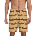thumbnail image 1 of Vsdgher Shorts de Pyjama pour Hommes Imprimé Teckel Chiot Bas de Pyjama Légers avec Poches-4TG, 1 of 6
