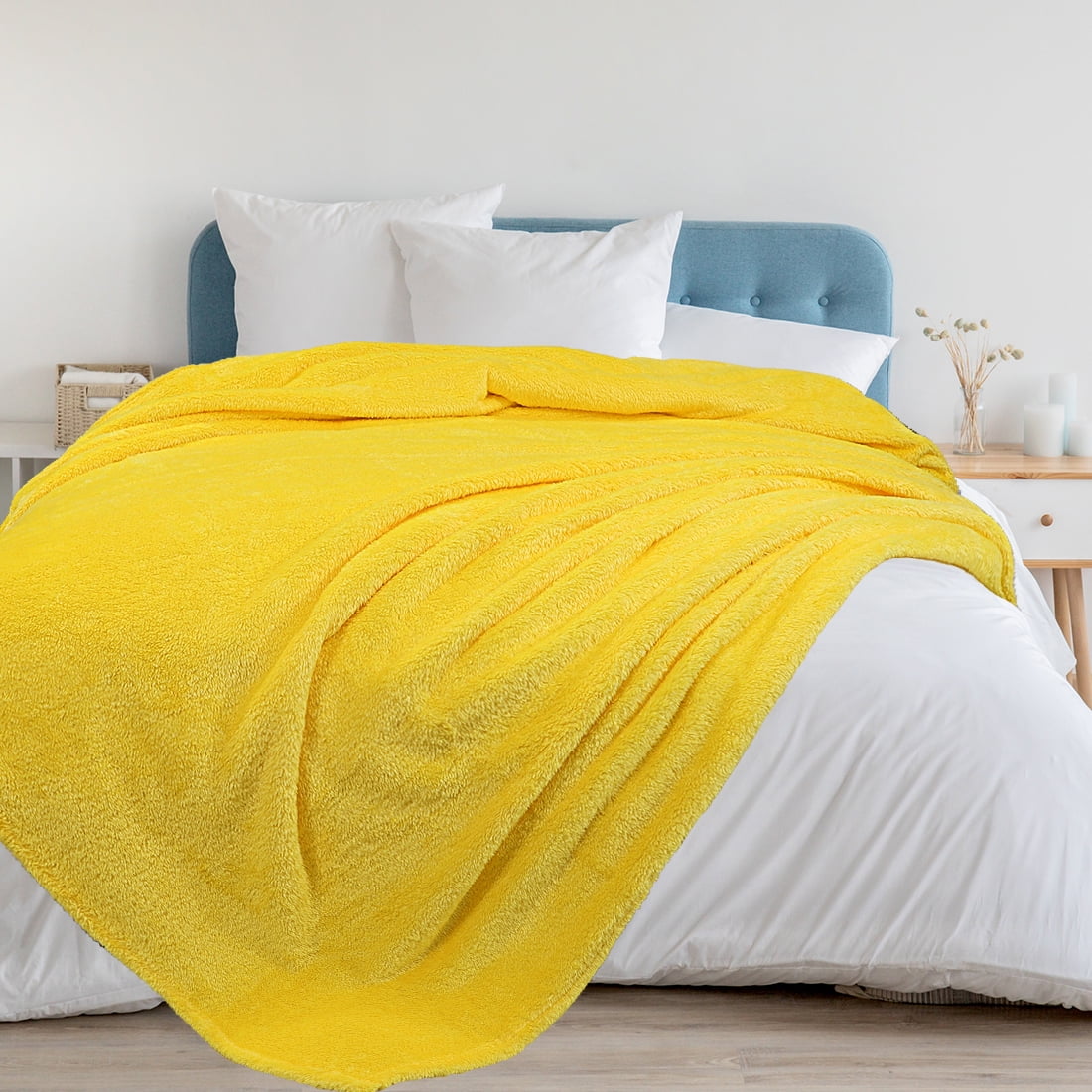 PiccoCasa Sherpa Throw Blanket Fluffy Fleece Lightweight Blanket Sofa ...