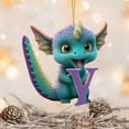 thumbnail image 4 of Christmas Dragon Ornaments, 26 Letter Cartoon Pendant for Kids Acrylic Hanging Gift for Christmas Tree Christmas Decoration,Funny Dinosaur Decor for Holiday Party Indoor, 4 of 4